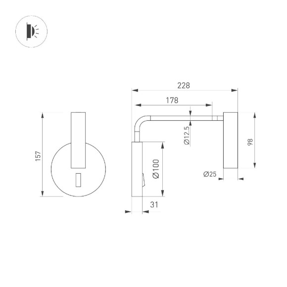 Бра Arlight SP-VERDI-LONG-WALL-3W Warm3000 051666
