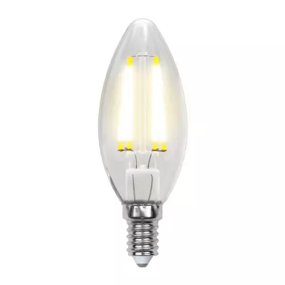 Лампа светодиодная филаментная (UL-00003296) Uniel E14 7,5W 4000K прозрачная LED-CW35-7,5W/NW/E14/CL GLA01TR