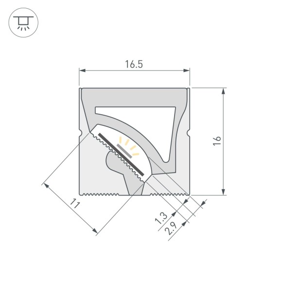 Силиконовый профиль Arlight WPH-FLEX-1616-TWIST-S11-5m WHITE (Силикон) 059568