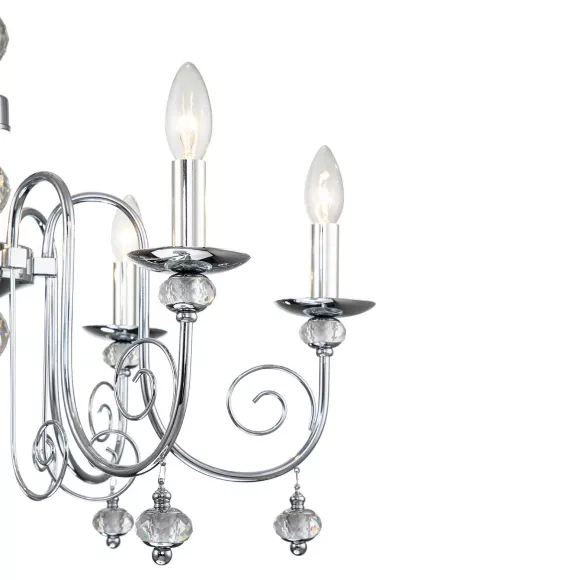 Подвесная люстра Escada Shine 678/6PL Chrome, Хром, Металл, Классика стиль, крупный план Подвесная люстра Escada Shine 678/6PL Chrome, Хром, Металл, Классика стиль, крупный план