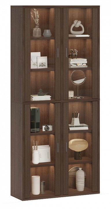 Шкаф-витрина Домино СУ(ш2в2)+4ФС MER_SUsh2v2-4FS-SH-shamoni-CH