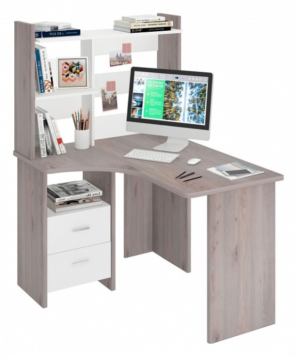 Стол компьютерный Домино Лайт СКЛ-Угл120+НКЛ-100 MER_SKL-Ugl120_NKL-100_NBE_LEV