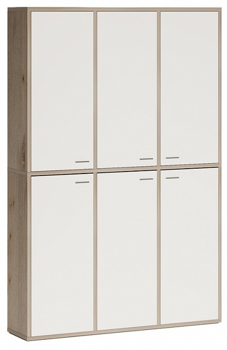 Шкаф книжный Домино СУ(ш3в2)+6ФГ MER_SUsh3v2-6FG-NBE-nelson-belyj