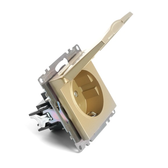 Розетка 1-местная с/з с защитной шторкой Stekker Катрин GLS16-7112-08 49222