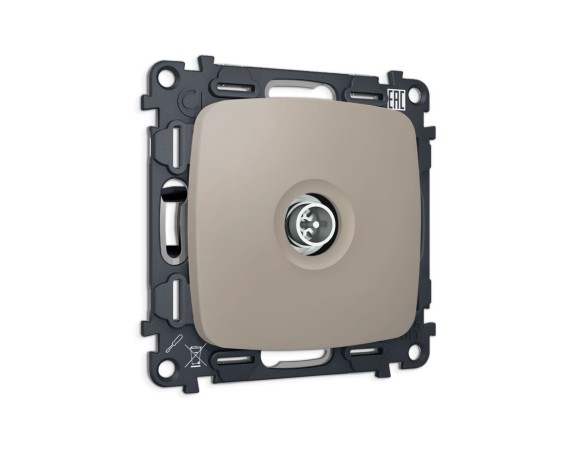 Комплект механизма TV розетки Ambrella Volt оконечной экранированной 5-1000MHz 3dB OMEGA MO373005 Серо-бежевый матовый QUANT (OP3730, VM199)