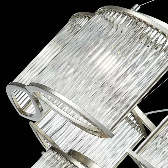 Подвесная люстра ST Luce Velletri SL1627.103.11, Хром, Прозрачный, Металл, крупный план