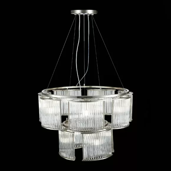 Подвесная люстра ST Luce Velletri SL1627.103.11, Хром, Прозрачный, Металл, декоративные элементы крупным планом