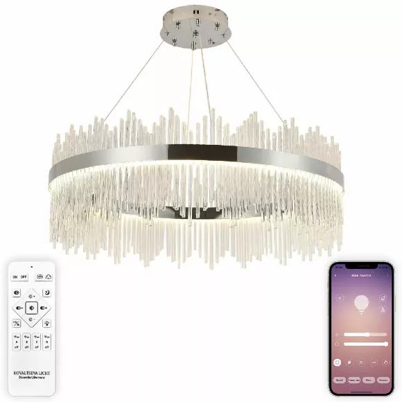 Подвесная люстра Natali Kovaltseva INNOVATION STYLE 83161, Хром, Прозрачный, От теплого до холодного
