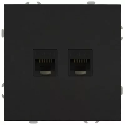 Розетка Эра Galaxy 15-3108-05 информационная двойная 2XRJ45 IP20 антрацит Б0070764