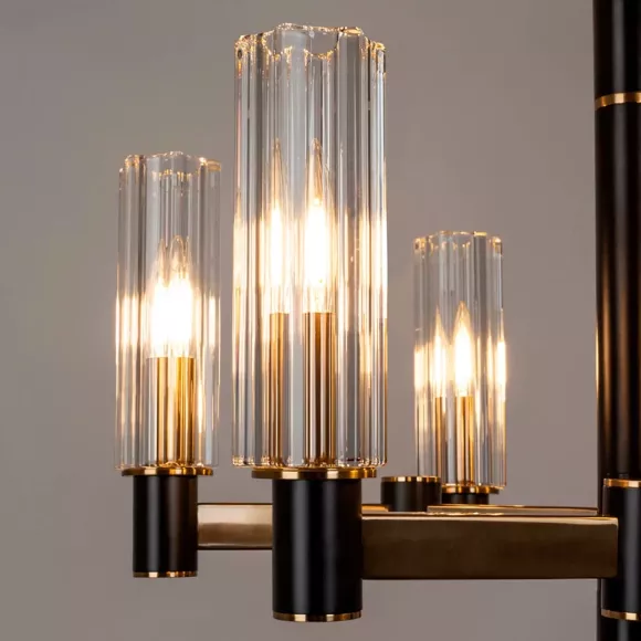 Люстра на штанге Divinare Barolo 2654/17 LM-6, Золото, Прозрачный, Металл, крупный план