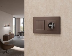 Лицевая панель Alfa (Темная бронза матовый) для терморегулятора теплого пола с цифровым дисплеем Quant Ambrella Volt AP6358