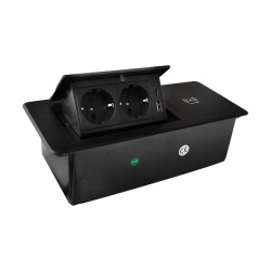 Блок розеток (2 секции полуавтоматический 1 USB + 1 type-C беспроводная зарядка) Mebax 00-00002871