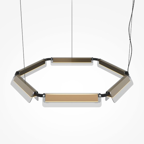 Подвесная светодиодная люстра Maytoni Flat MOD296PL-L60BS3K