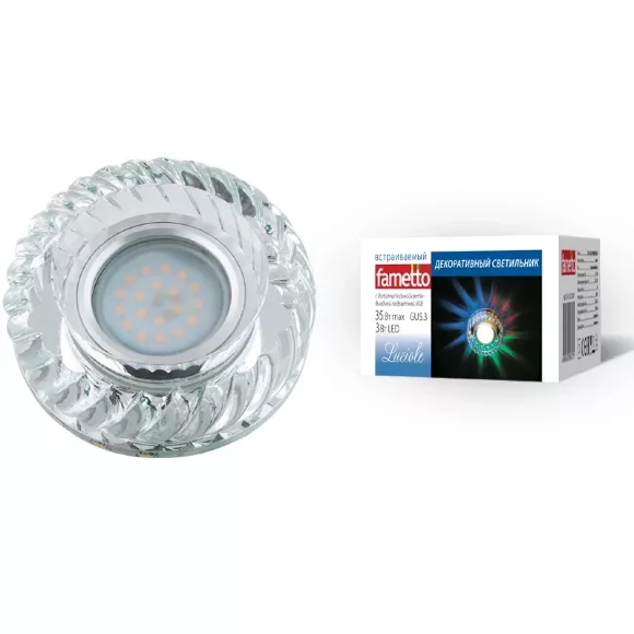 Встраиваемый светильник Fametto Luciole DLS-L123 GU5.3 GLASSY/CLEAR/RGB UL-00000374 Встраиваемый светильник Fametto Luciole DLS-L123 GU5.3 GLASSY/CLEAR/RGB UL-00000374