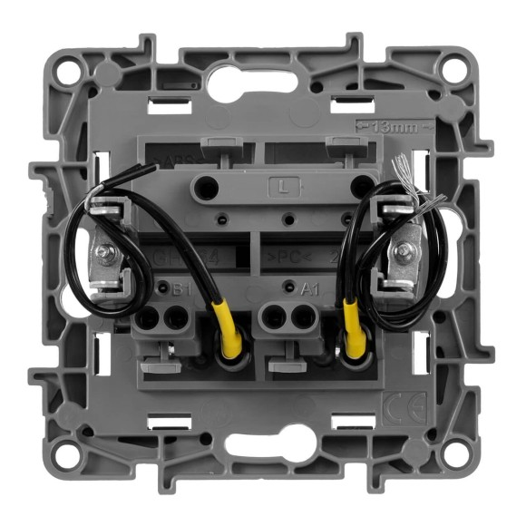 Выключатель двухклавишный Legrand Etika с подсветкой 10A 250V алюминий 672404