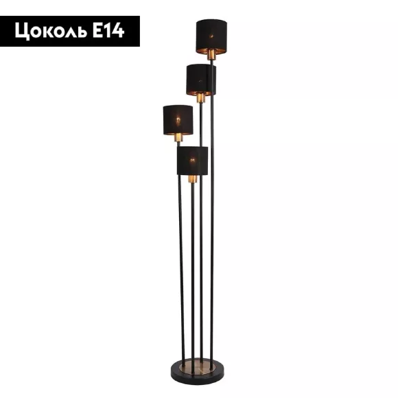 Торшер Escada 1109/4, Черный, Металл, Ткань