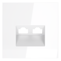 Накладка для розетки компьютерной двойной RJ45+RJ45 кат.6 Voltum S70 (белый глянцевый) VLS001401