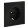 Накладка для розетки с заземлением и защитными шторками Voltum S70 (черный матовый) VLS000708