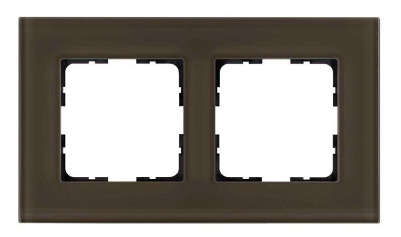 Рамка 2-постовая стекло цвет Каперсовый Jasmart G1002GT