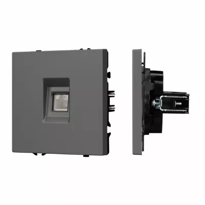 Розетка компьютерная софт-тач серый базальт Arlight SCT-MPC1-SFPL-GR (RJ-45, CAT6) 054307(1)