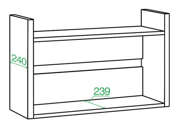 Полка книжная Домино Лайт ПКЛ-О MER_PKL-O_BEN
