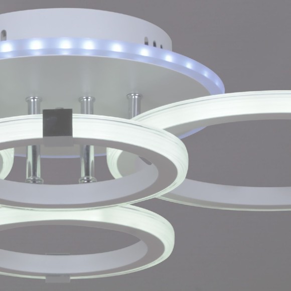 Потолочная светодиодная люстра с пультом управления Reluce 06319-3.3-04 WH+CR (RGB)