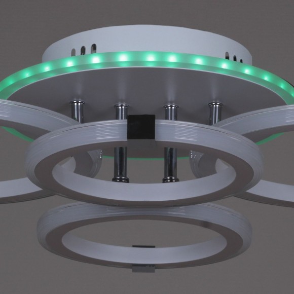 Потолочная светодиодная люстра с пультом управления Reluce 06319-3.3-04 WH+CR (RGB)