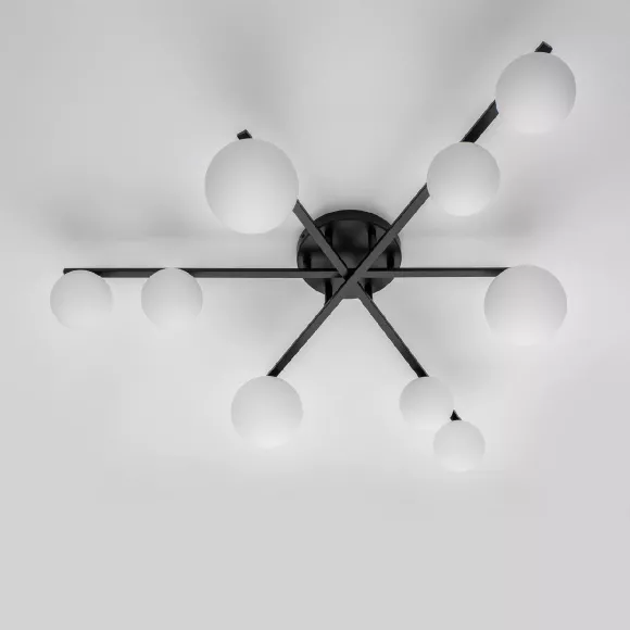 Потолочная люстра Citilux Glob CL209291, Черный, Белый, Металл, вид снизу Потолочная люстра Citilux Glob CL209291, Черный, Белый, Металл, вид снизу