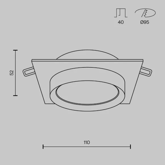 Встраиваемый светильник Maytoni Technical Hoop DL086-GX53-SQ-WB, Современный, Белый Встраиваемый светильник Maytoni Technical Hoop DL086-GX53-SQ-WB, Современный, Белый