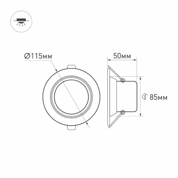 Встраиваемый светодиодный светильник Arlight LTD-80WH 9W Warm White 018043 Встраиваемый светодиодный светильник Arlight LTD-80WH 9W Warm White 018043