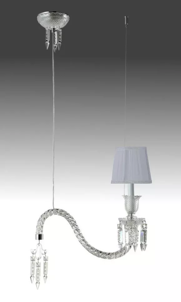 Подвесной светильник Crystal Lux Princess SP1, Хром, Белый, Стекло Подвесной светильник Crystal Lux Princess SP1, Хром, Белый, Стекло