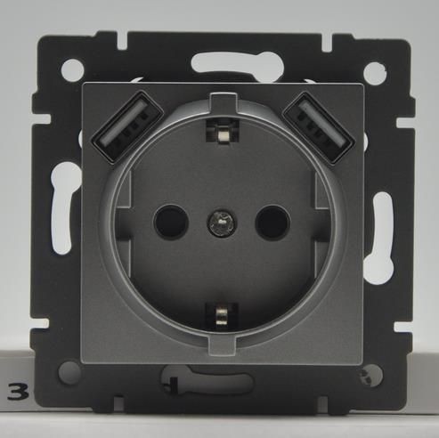 Механизм розетки с USB зарядкой Arlight SCT-MUAA-PL-GD-V (250V, 16A) 049821