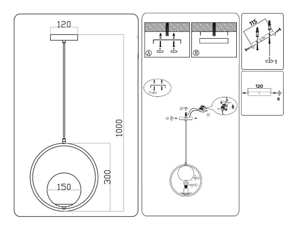 Подвесной светильник Ambrella Light Modern TR2594