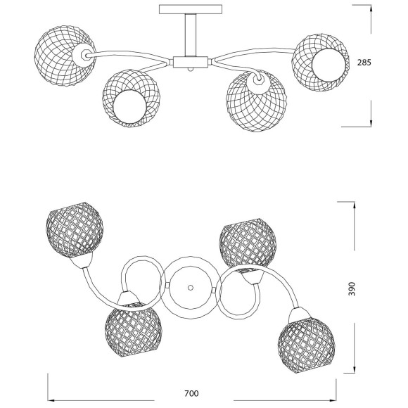 Потолочная люстра Escada Emily 1174/4P