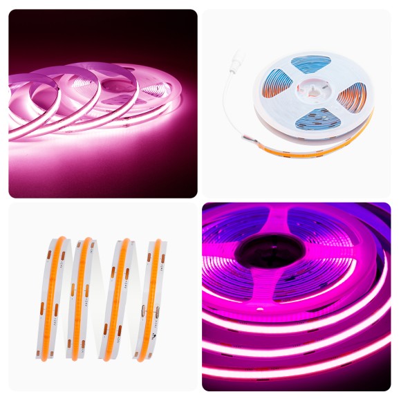 Светодиодная лента Apeyron 3м, 24В, 14Вт/м, COB, 512д/м, IP20 Розовый 210ОО