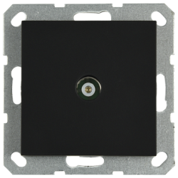 Розетка TV Jasmart проходная с накладкой черный матовый (soft touch) G6002PB