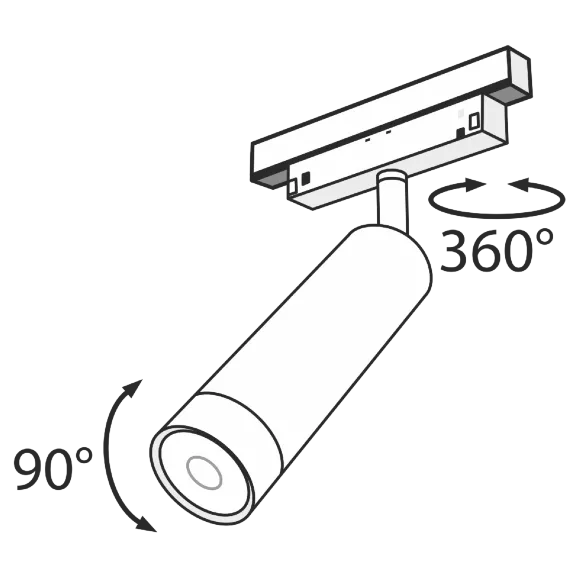 Трековый светильник Maytoni Track lamps TR019-2-7W3K-B, крепление Трековый светильник Maytoni Track lamps TR019-2-7W3K-B, крепление