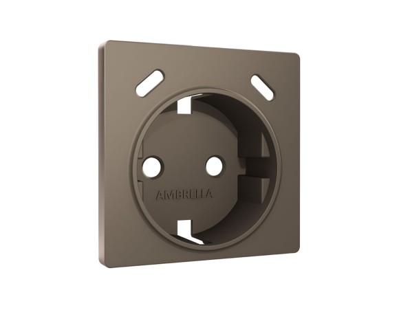 Лицевая панель Alfa (Темная бронза матовый) для электрической розетки с/з со шторками 2USB C+C Quant Ambrella Volt AP6405