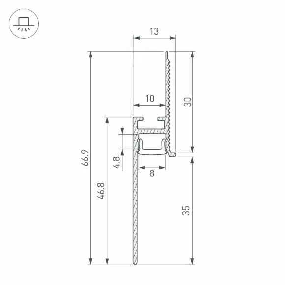 Алюминиевый профиль Arlight PLINTUS-FANTOM-BENT-H35-SIDE-2000 WHITE 043675(1) Алюминиевый профиль Arlight PLINTUS-FANTOM-BENT-H35-SIDE-2000 WHITE 043675(1)