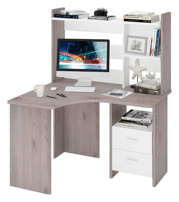 Стол компьютерный Домино Лайт СКЛ-Угл120+НКЛ-120 MER_SKL-Ugl120_NKL-120_NBE_LEV