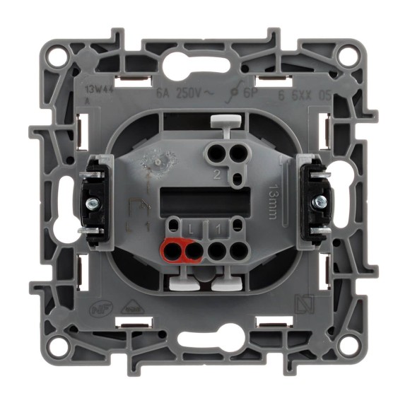 Выключатель кнопочный одноклавишный Legrand Etika 6A 250V антрацит 672614