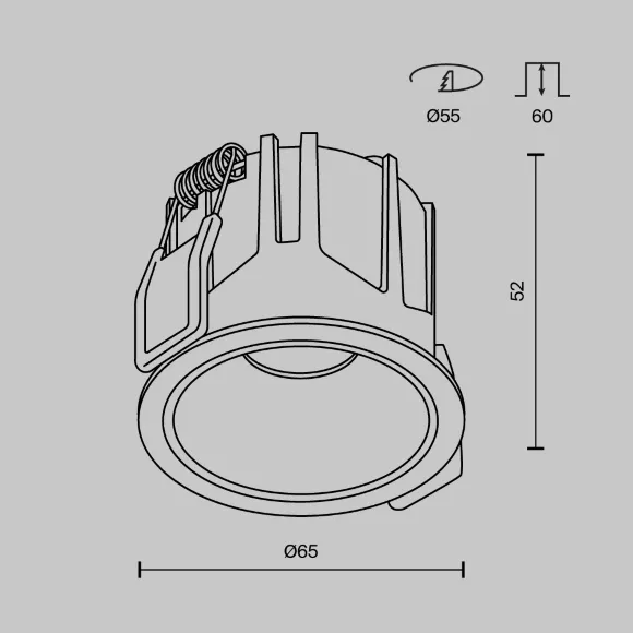 Встраиваемый светильник Maytoni Alfa LED DL043-01-10W4K-RD-W-1, Современный Встраиваемый светильник Maytoni Alfa LED DL043-01-10W4K-RD-W-1, Современный