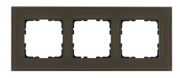 Рамка 3-постовая стекло цвет Каперсовый Jasmart G1003GT