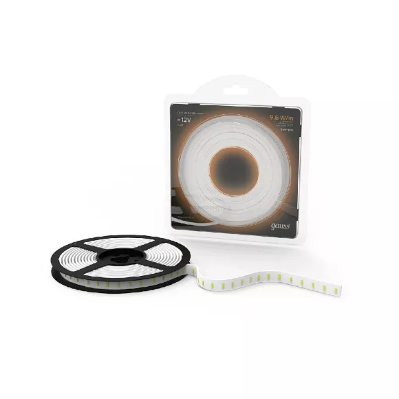 Светодиодная лента Gauss 9,6W/m 120LED/m 2835SMD теплый белый 5M 312000110 Светодиодная лента Gauss 9,6W/m 120LED/m 2835SMD теплый белый 5M 312000110