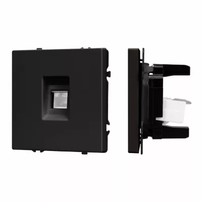 Розетка компьютерная софт-тач черный оникс Arlight SCT-MPC1-SFPL-BK (RJ-45, CAT6) 054305(1)