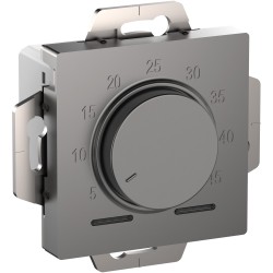 Термостат электрон. теплого пола с датчиком, 10A Systeme Electric AtlasDesign Сталь ATN000935
