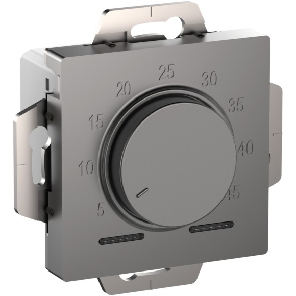 Термостат электрон. теплого пола с датчиком, 10A Systeme Electric AtlasDesign Сталь ATN000935