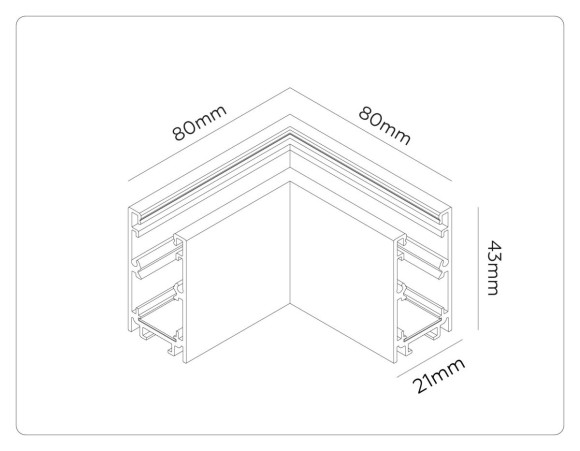 Коннектор угловой для накладного магнитного шинопровода Ambrella Light Track System GL1961