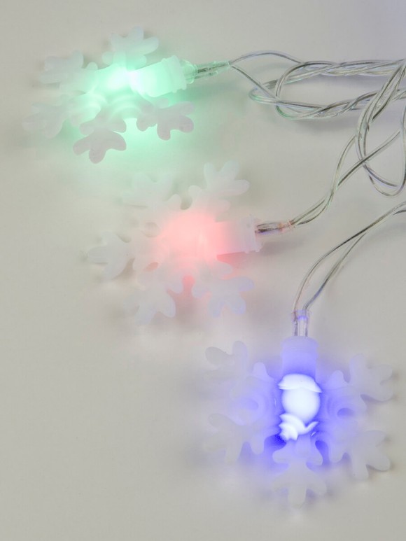 Светодиодная гирлянда (07936) Uniel Снежинки 220V разноцветный ULD-S0700-050/DTA MULTI IP20 SNOWFLAKES-3