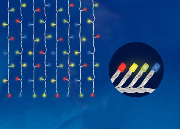 Светодиодная гирлянда Uniel (07943) занавес разноцветный ULD-C2030-240/DTA Multi IP20